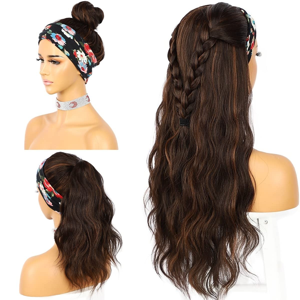 parrucche della fascia glueless parrucca della fascia corpo sciolto ondulato parrucche sintetiche dei capelli per le donne nere onda nessuna parrucche anteriori del merletto della miscela di colore del 2025 a $26.99 –P5