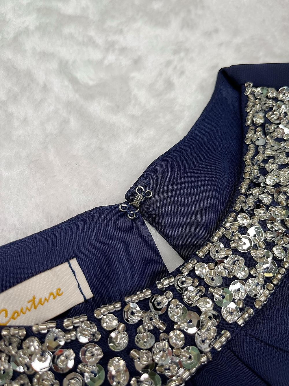 Rochii cocktail tip sheath rochie cu tăieturi petrecere cocktail lungime la genunchi fără mâneci guler cu pietre toamnă rochie pentru oaspeți la nuntă chiffon cu mărgele 2025 - $144.99 –P2