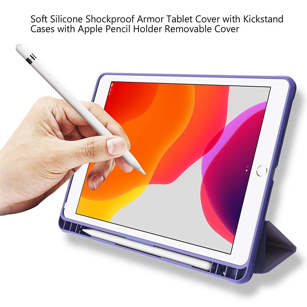 Таблетка Чехлы панели Назначение Apple ipad 9th 8th 7th Generation 10.2 inch Держатель для карандашей Тройная подставка Защита от пыли Графика Цветы Мрамор Кожа PU 2025 - $29.99 –P11