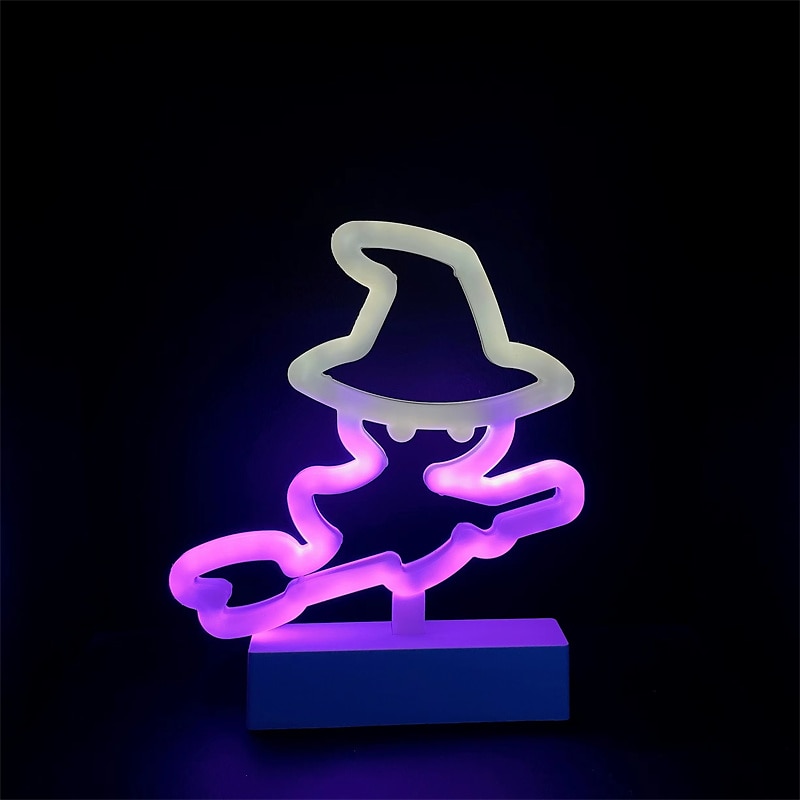 neon éjszakai lámpa cukorka denevér koponya sapka alakú aaa elemes usb tápellátással 2025 - $19.49 -P10