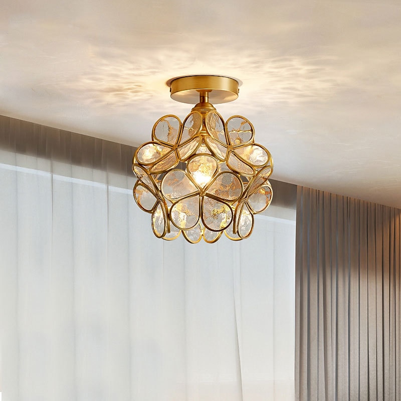 20 cm Deckenleuchte LED Blumendesign Pendelleuchte Laternendesign Glas Messing modern 220-240v 2026 - $204.39 –P8