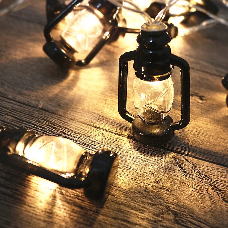 Outdoor Solar Decoration Lights LED Retro Oil Lamp Shape String Lights 5m 20leds Christmas Home Indoor Outdoor Decoration 2025 - $23.99 –P4