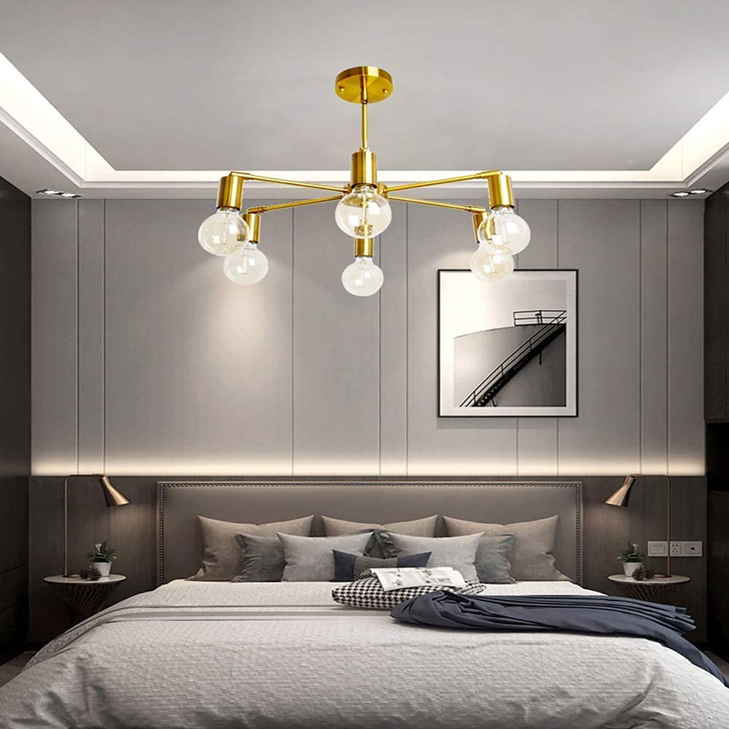 Lampadario A Sospensione Led Testa Universale In Alluminio Elettrolitico Elegante Oro Moderno Stile Nordico del 2025 a $120.99 –P6