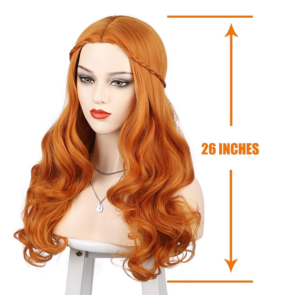 Red Synthetic Wig Long Wavy Side Part Heat Resistance Wig Natural Looking Fiber for Women Cosplay or Daily Use. Halloween Wigs 2025 - $22.99 –P12