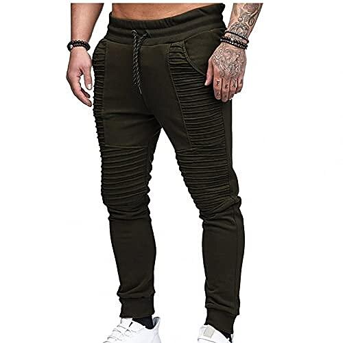 jogging jogging joggebukser for menn uformelle solid snøring treningsbukser trendy slanke treningsbukser med midt midje armygrønn 2025 - $21.99 –P6
