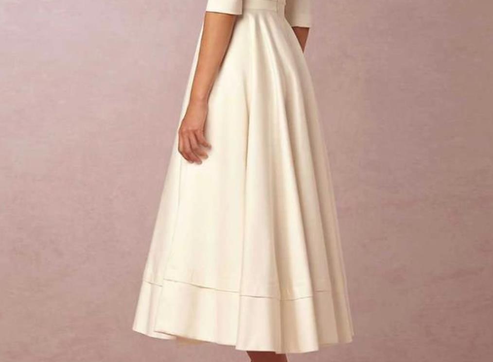 Strandhochzeit Strand Einfache Hochzeitskleider A-Linie V-Ausschnitt ärmellos Gericht Zug Satin Brautkleider mit Falten Raffung um zu beeindrucken 2025 - $149.99 –P3