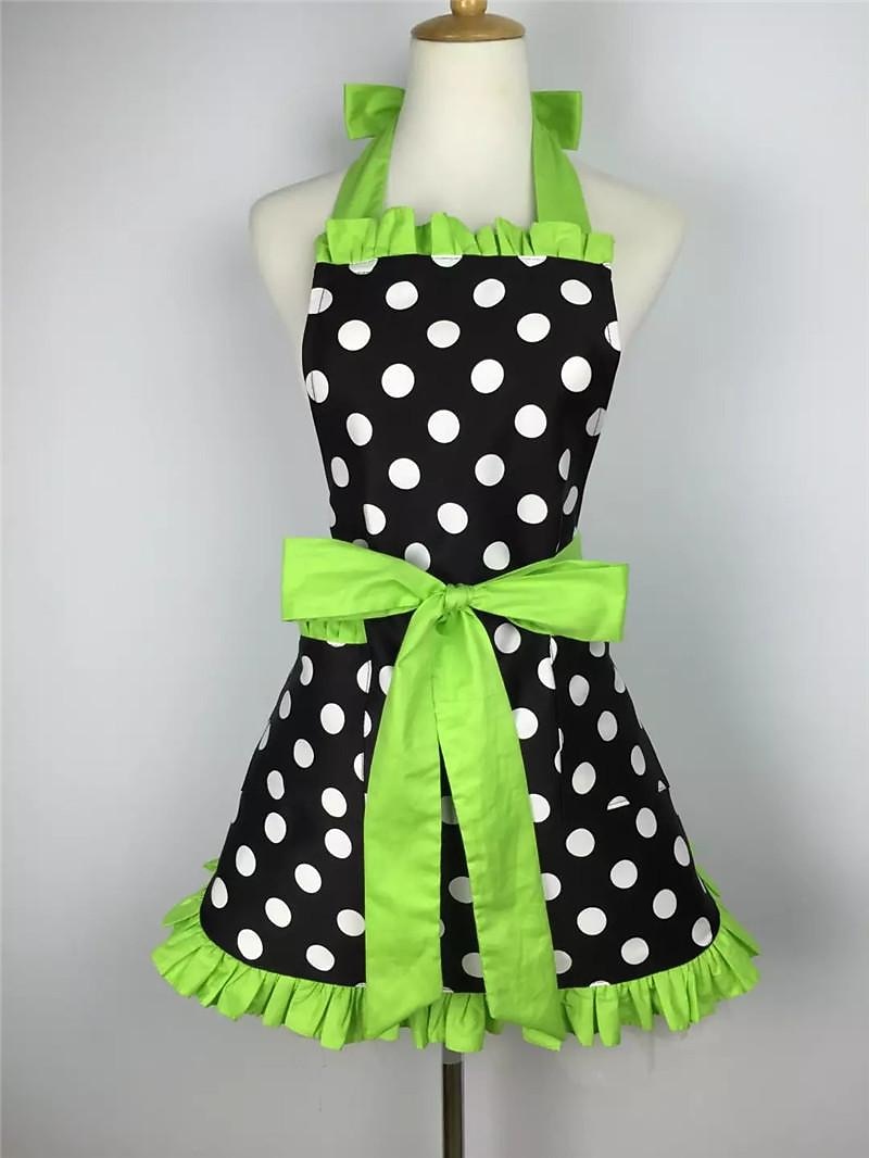 delantal de chef de algodón para mujeres y hombres, delantal de cocina, delantal de jardinería personalizado lunares salón pinafore delantal vintage regalo de la madre 2026 - $26.99 –P10