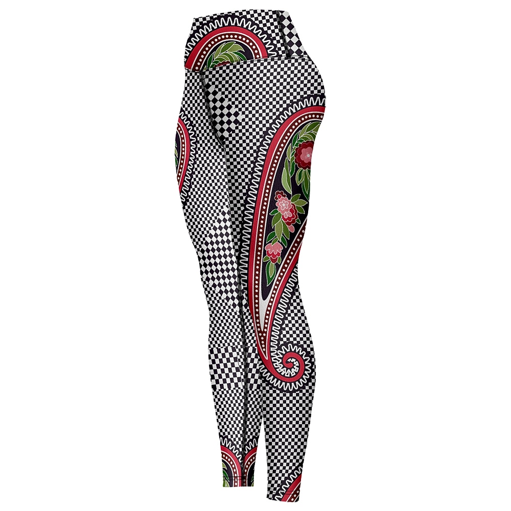 Damen Sport Leggings Gym Sport leggings Yogahose Elasthan Schwarz Kurz geschnittene Leggings Paisley-Muster Bauchkontrolle Kolbenheber Kleidung Yoga Fitness Fitnesstraining Laufen / Hochelastisch 2026 - $18.99 –P4