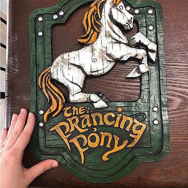 artigianato in resina il signore degli anelli il pony rampante e il drago verde pub segni set fatto a mano bar stile segno pub casa ufficio giardino segno decorativo del 2025 a $34.99 –P3