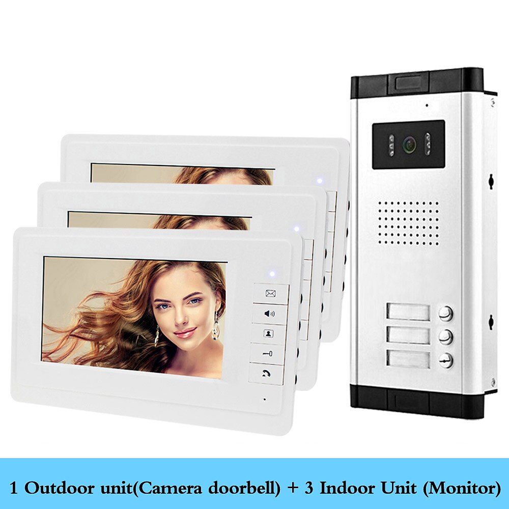 Apartment Video Door Phone Intercom Doorbell Camera 7 Inch LCD Display Monitor for One to Three Family Camera 700TVLine CMOS 3.6mm Lens Hands-free 2025 - $422.39 –P10