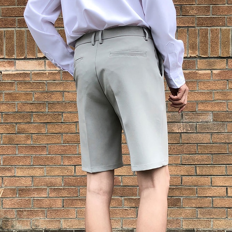 Men's Dress Shorts Bermuda shorts Work Shorts Pleated Shorts Pleated Pocket Plain Comfort Breathable Knee Length Casual Daily Stylish Chic & Modern Black White Micro-elastic 2026 - $17.49 Men's Dress Shorts Bermuda shorts Work Shorts Pleated Shorts Pleated Pocket Plain Comfort Breathable Knee Length Casual Daily Stylish Chic & Modern Black White Micro-elastic 2026 - $17.49