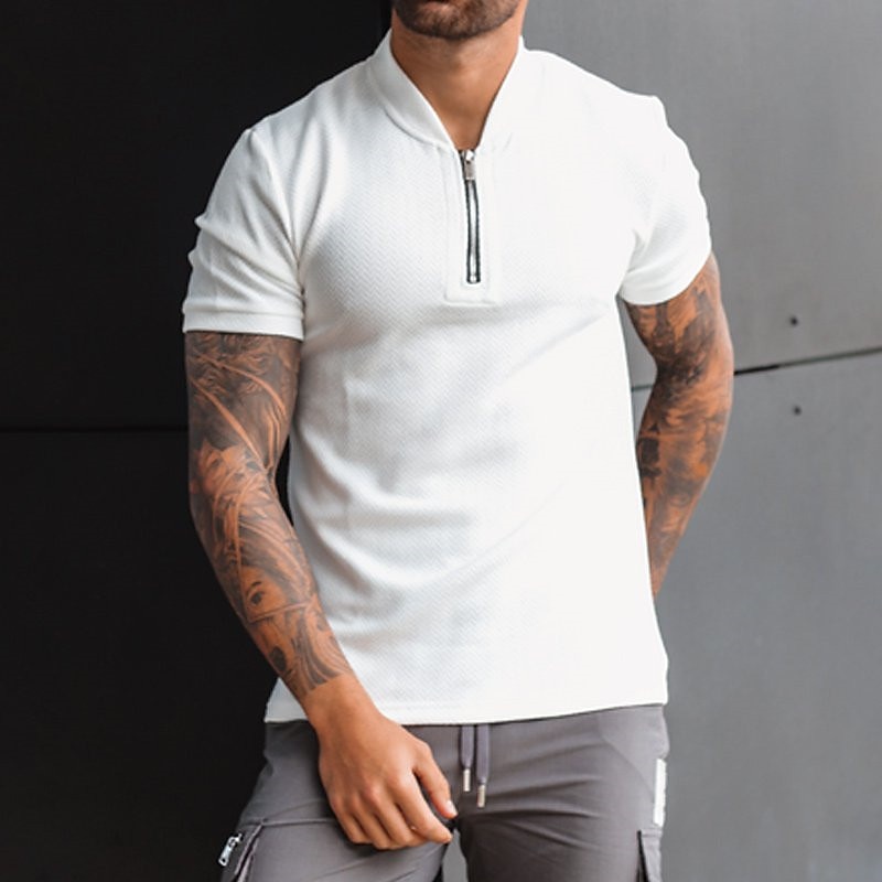 Herren Poloshirt Poloshirt mit Viertelreißverschluss Outdoor Strasse Ständer Baseball-Kragen Kurzarm Modisch Brautkleider schlicht Feste Farbe Zip Viertel Postleitzahl Frühling Sommer Regular Fit 2025 - $16.49 –P3