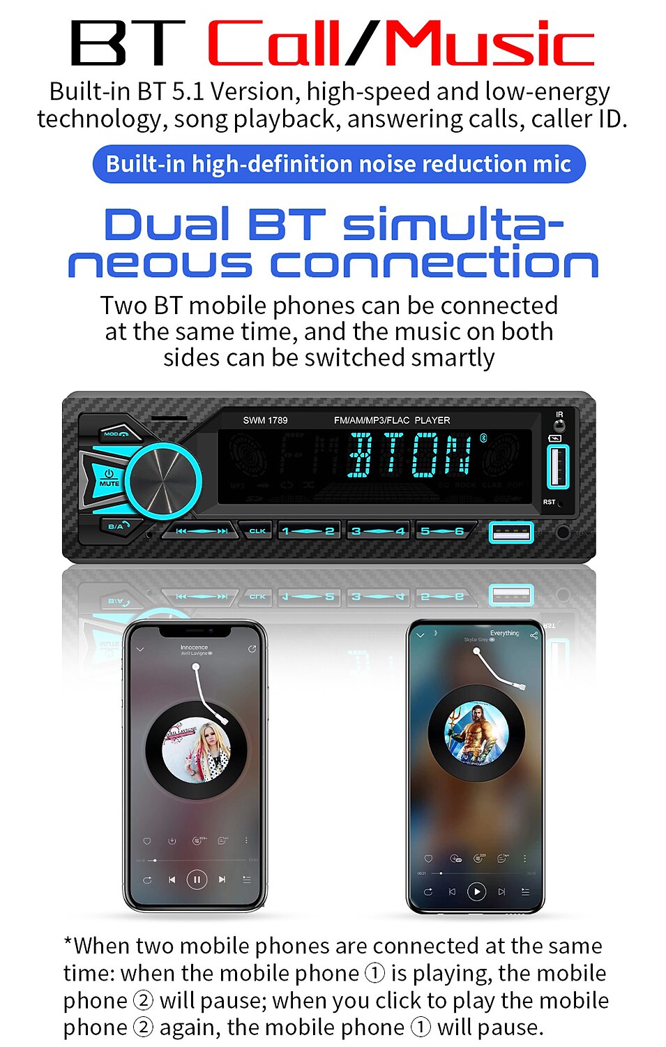 автомобильная стереосистема с одним din-радио с bluetooth автомобильные аудиоресиверы ЖК-дисплей громкая связь встроенный микрофон mp3 / 2 * usb fm-радиоприемник настройки эквалайзера дополнительный 2025 - $63.99 –P12