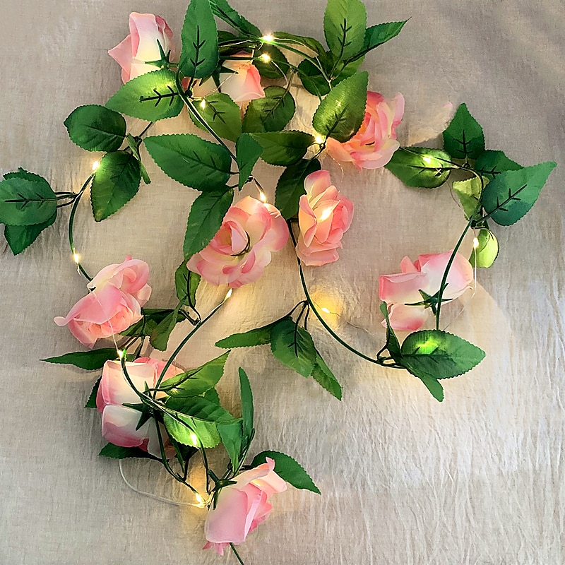 Cadena de luces de flores, decoración solar para fiesta de boda, luces de cadena de 2m, 20 ledes, luces de guirnalda impermeables para exteriores, jardín, balcón, patio, vacaciones, fiesta de Navidad, 2025 - $14.49 –P7