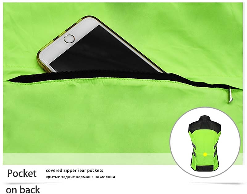 WOSAWE Voor heren Wielrenvest Mouwloos Bergracen Wegwielrennen Marine Zwart Groen Fietsen Ves / Mouwloos Shirt Winddicht Reflecterende strips Achterzak Sport Effen Kleur Kleding / Gevorderd / Rekbaar 2025 - $27.99 –P13