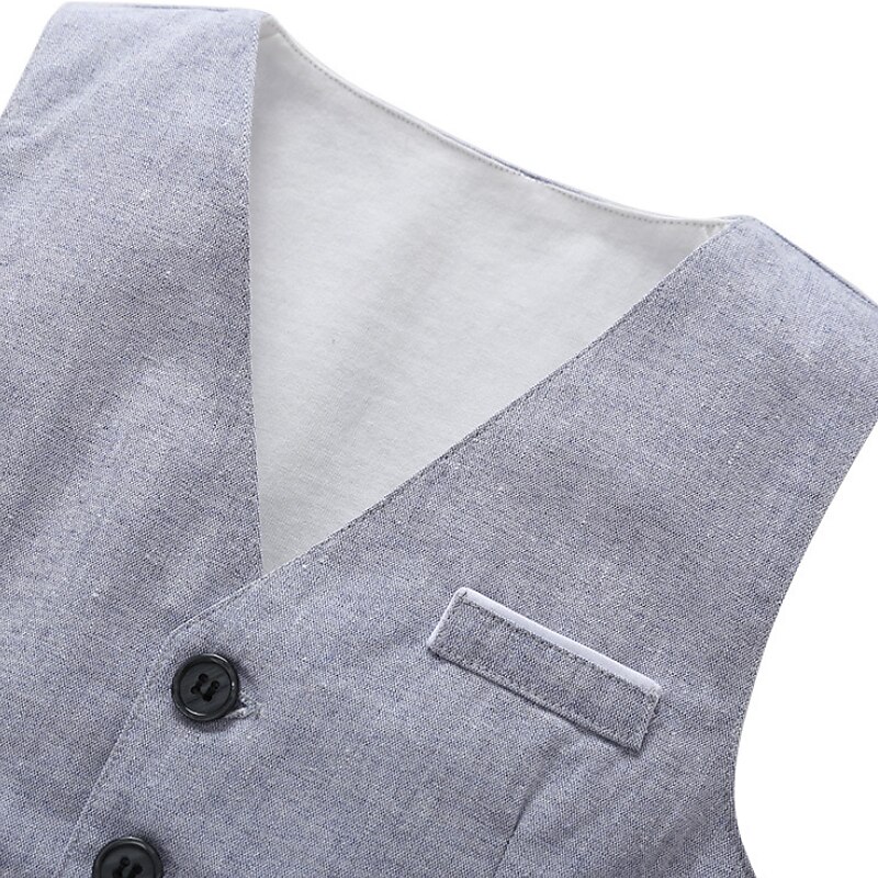 3 osainen Sormuspojan puku Poikien Lapset Taapero Puku Muodollinen puku Paita ja housut Koulu Juhla Deitti Aktiivinen Perus Yhtenäinen väri Rusetti Harmaa Puuvilla 2025 - $43.99 –P2