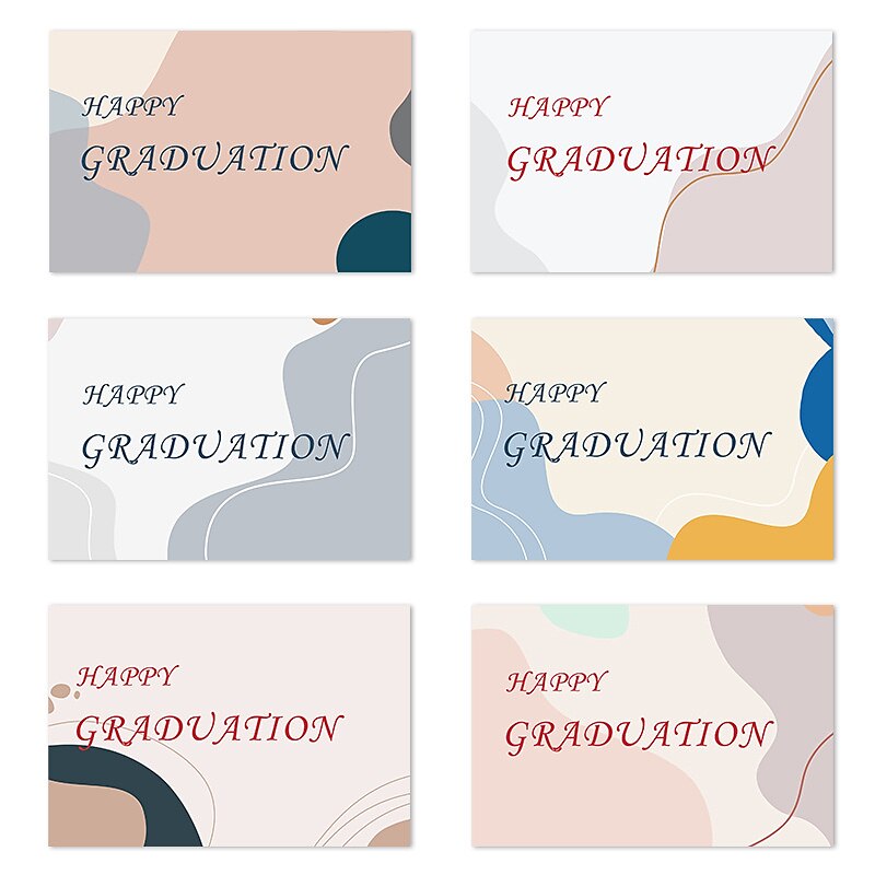 Creative Personality Design Simple Graduation Blessing Greeting Card Graduation Season to Send Classmates Commemorative Set 12 Pcs 2025 - $11.49 –P2