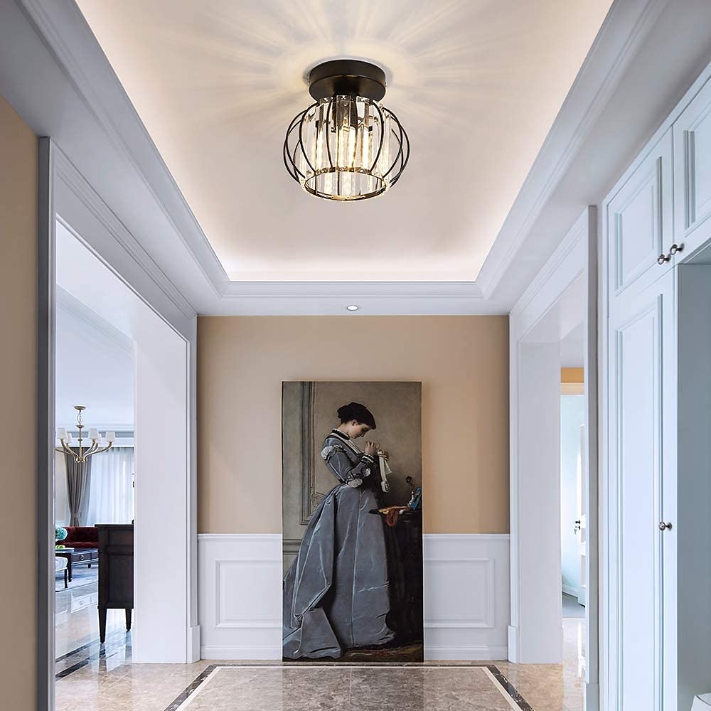plafoniere cu design unic led lumina hol lumina culoar cristal aluminiu stil vintage stil negru modern stil nordic 2026 - $64.99 –P5