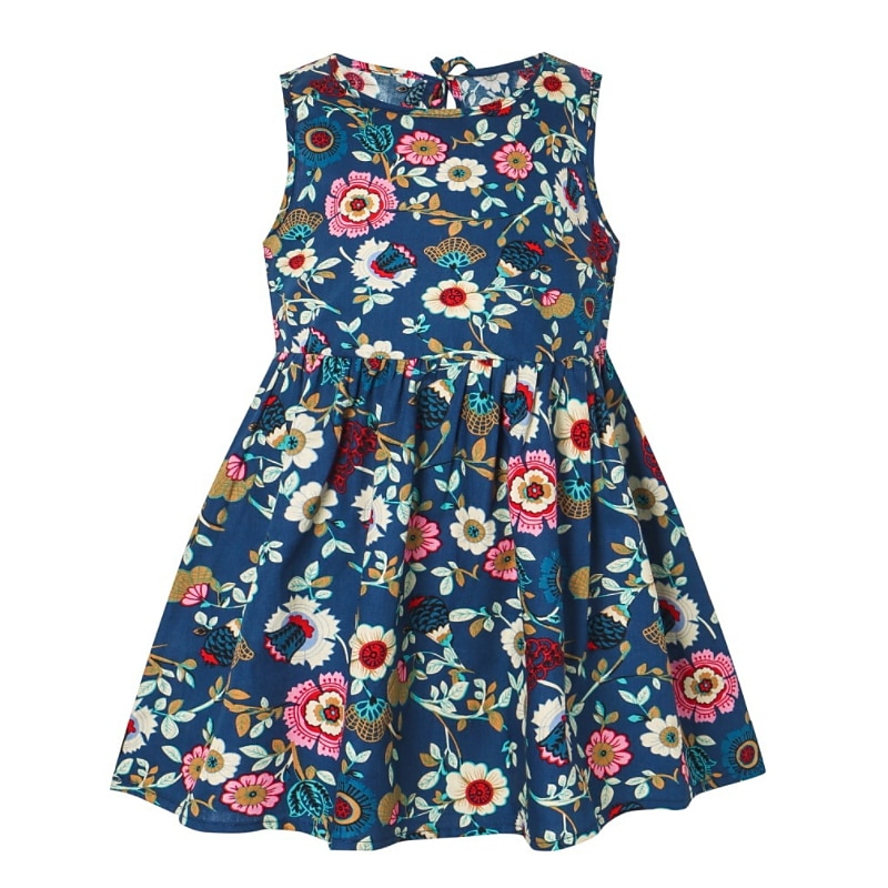 Bambino Da ragazza Vestito Floreale Animali Senza maniche Stampa Essenziale Cotone Al ginocchio Estate 3-10 anni Giallo Rosa Blu del 2025 a $20.99 –P4