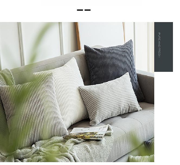 Decorative Toss Pillows Corduroy Pillow Cushion Cover Bedside Sofa Back Cushion Office Lumbar Solid Color Pillow Cover Without Core Pink Blue Sage Green Purple Yellow 2025 - $13.99 –P4