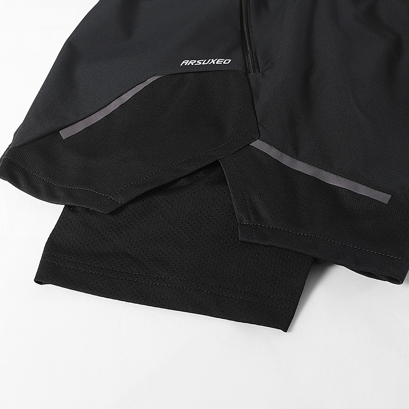 Homme Bloc de Couleur Shorts de course Combi Short Cuissard Short Sport Vélo Shorts Coupe décontractée Des sports Séchage Rapide Doux Bandes réfléchissantes Évacuation de la transpiration Noir Rouge de 2026 ? $26.99 –P4