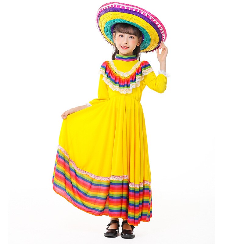 Mexican Masquerade Sombrero Hat Kid's Boys Cosplay Cinco de Mayo Mexico Independence Day Day of the Dead Carnival Masquerade Festival / Holiday Black / Rainbow Easy Carnival Costumes Color Block 2025 - $23.99 –P4