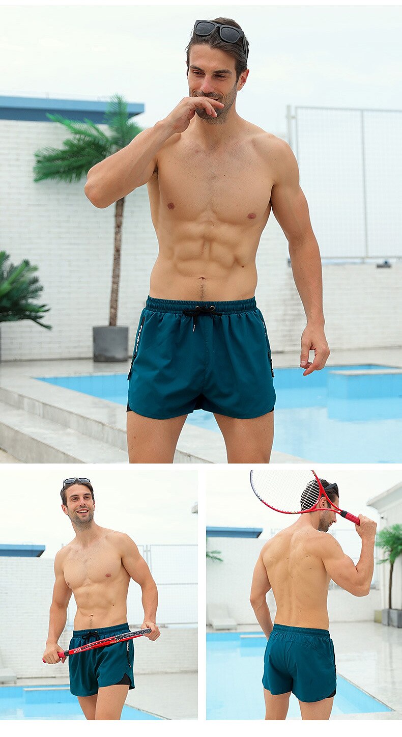 Homme Short de bain Short de Bain Natation Séchage rapide Poids Léger Short de bain Maillot de bain Avec poches Doublure de compression Cordon Natation Surf Plage Sports nautiques Couleur Pleine Eté de 2025 ? $21.59 –P10