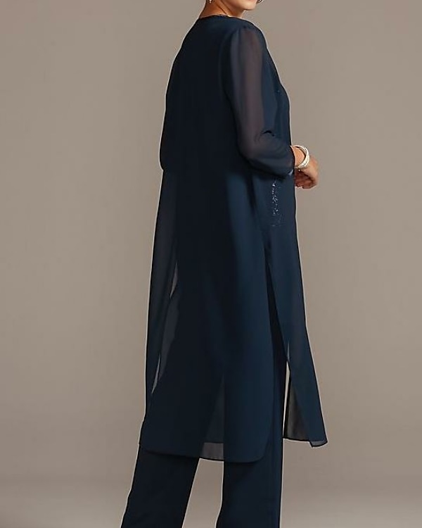 Cape en mousseline de soie à manches 3/4 pour soirée de fête, mère de la mariée, invité de mariage, robe de mariée simple et pure pour impressionner 2025 de 2025 ? $36.99 –P2