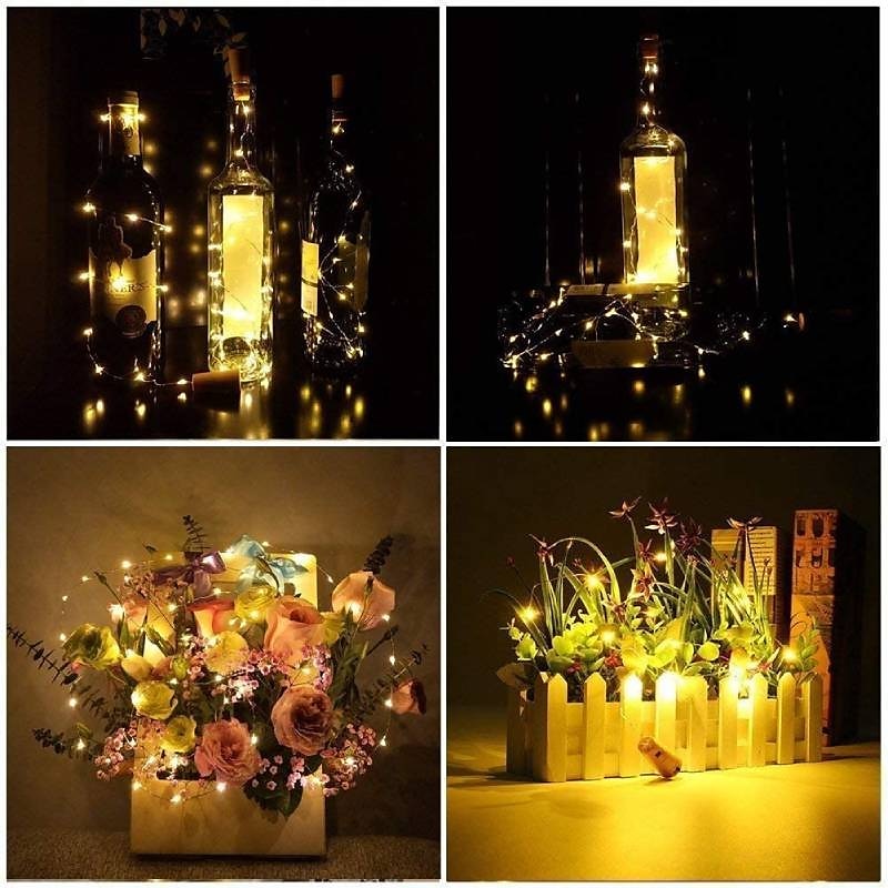 solare bottiglia di vino luci della stringa decorazione di cerimonia nuziale all'aperto 2 m 20 led lucine con sughero impermeabile luce di natale rame ghirlanda patio giardino luci della stringa 10 del 2025 a $11.99 –P6