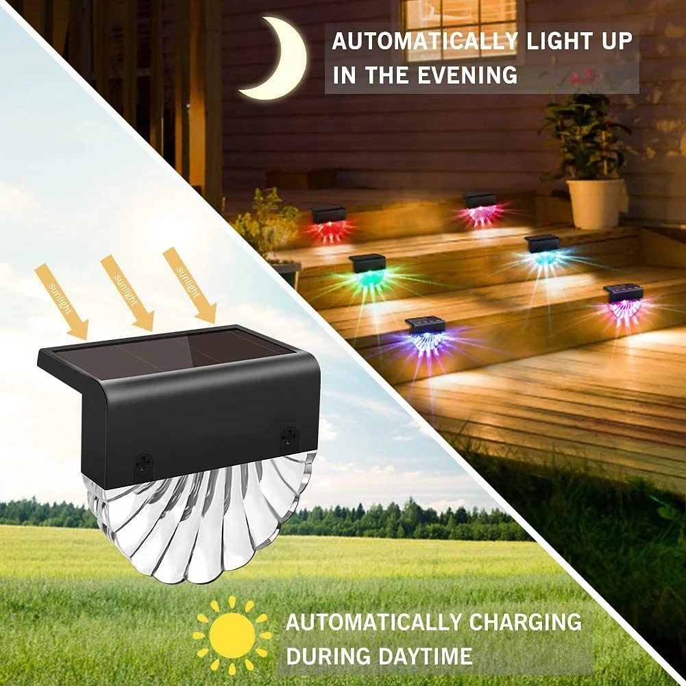 2/4pcs Solar Fence Lights  Outdoor Deck Lights Warm White Waterproof RGB 2 Modes Garden Lights Villa Patio Decoration Landscape Fence Stair Lights 2026 - $37.99 –P7