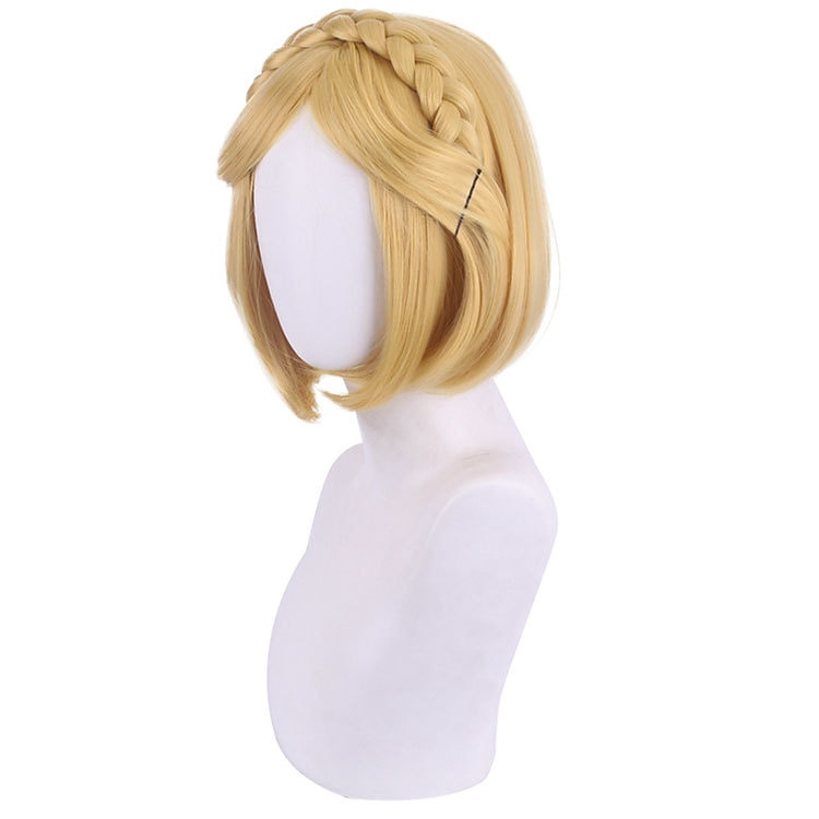 blonďatá bobová paruka legenda o Zeldě Zelda cosplay paruky dámský bob cop 14palcový tepelně odolný vlákno kudrnatá spletená blondýnka anime pro dospělé anime paruka halloweenská paruka 2025 - $17.99 –P5