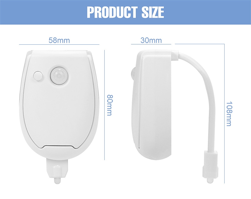 Smart PIR Motion Sensor Night Light Toilet Light Waterproof Toilet Seat For Toilet Bowl Backlight WC Lighting LED Luminaria Lamp 2025 - $8.99 –P2