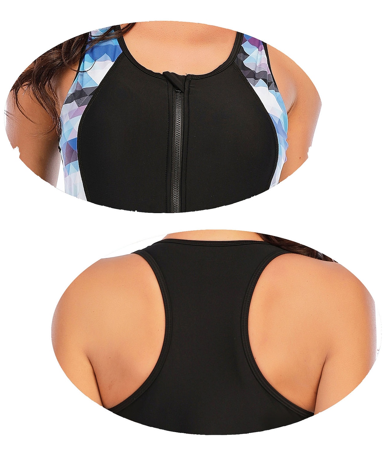 Dam Rash-guards Baddräkt UV Solskydd Andningsfunktion Snabb tork Ärmlös Kroppsdräkt Baddräkt Dragkedja fram Boyleg Knälängd Simmning Surfing Strand Vattensport Lappverk Sommar / Elastisk / Lättvikt 2025 - $30.99 –P1