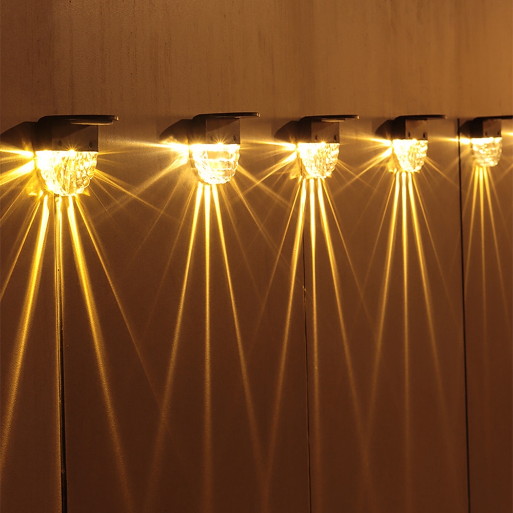 2/4 sztuk światła słonecznego ogrodzenia zewnętrzne oświetlenie pokładowe ciepły biały wodoodporny rgb 2 tryby oświetlenie ogrodowe willa dekoracja patio krajobraz ogrodzenia światła schodowe 2026 - $35.99 –P5