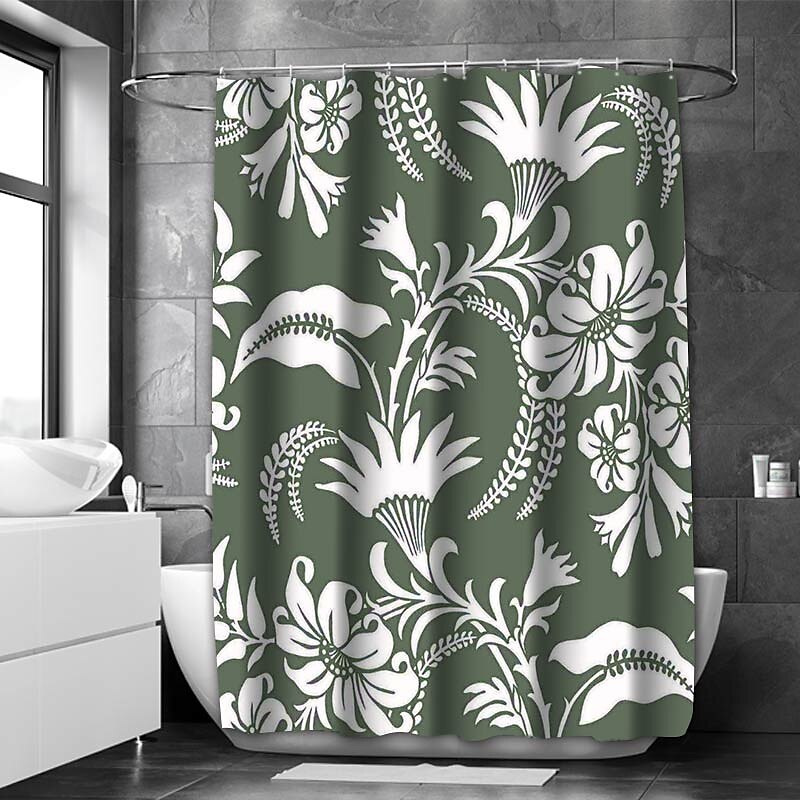 Sage Green Shower Curtain with Hooks Waterproof 180cm*180cm(70"*70")for Bathroom Liner Bath Decor Textured Fabric Shower Curtain Sets Machine Washable 2025 - $22.99 –P7