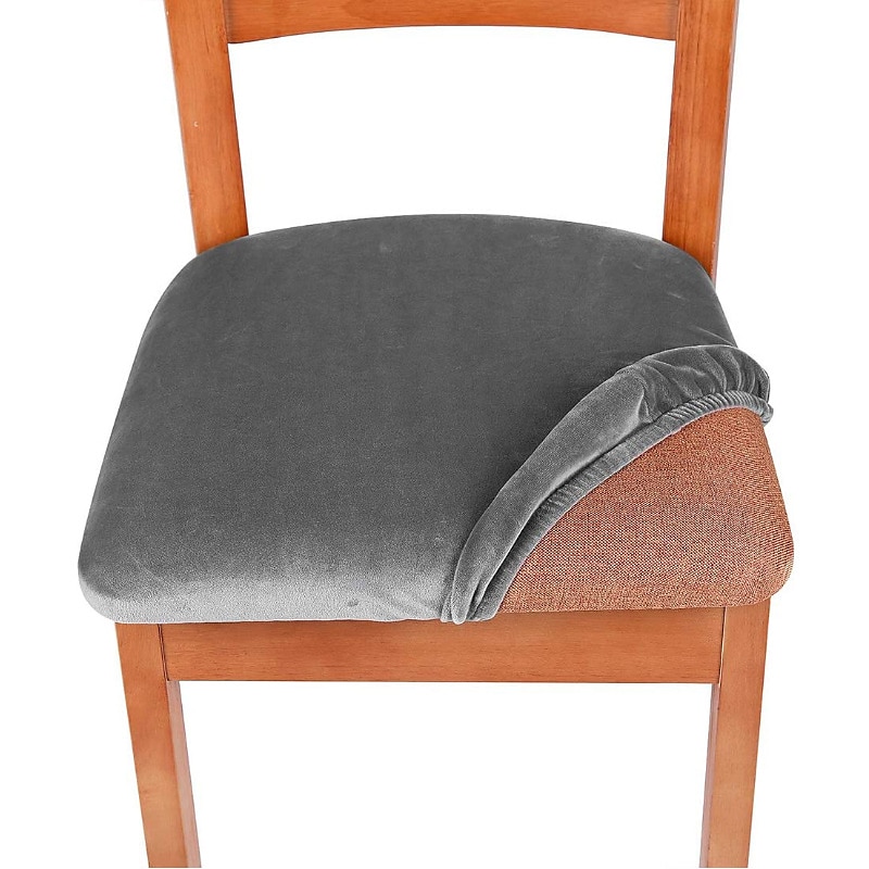 2 coprisedili per sedia da pranzo in velluto fodera bianca nera, fodera per cuscino per sala da pranzo elasticizzata, protezione per mobili rimovibile e lavabile con lacci del 2025 a $15.49 –P7
