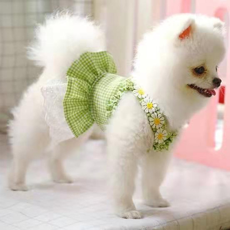 Dog Pure Color Denim Princess Dresses Puppy Cats Clothes Summer Vest Skirt XBKPLO Pet Dress 