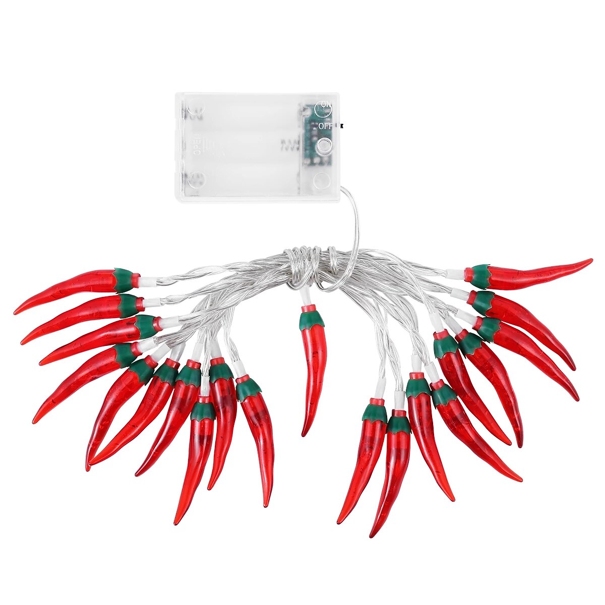 Гирлянда в виде красного перца 3 м 20 светодиодов работающая от батареи фейерические огни для украшения сада дома балкона на праздник 2026 - $28.99 –P10