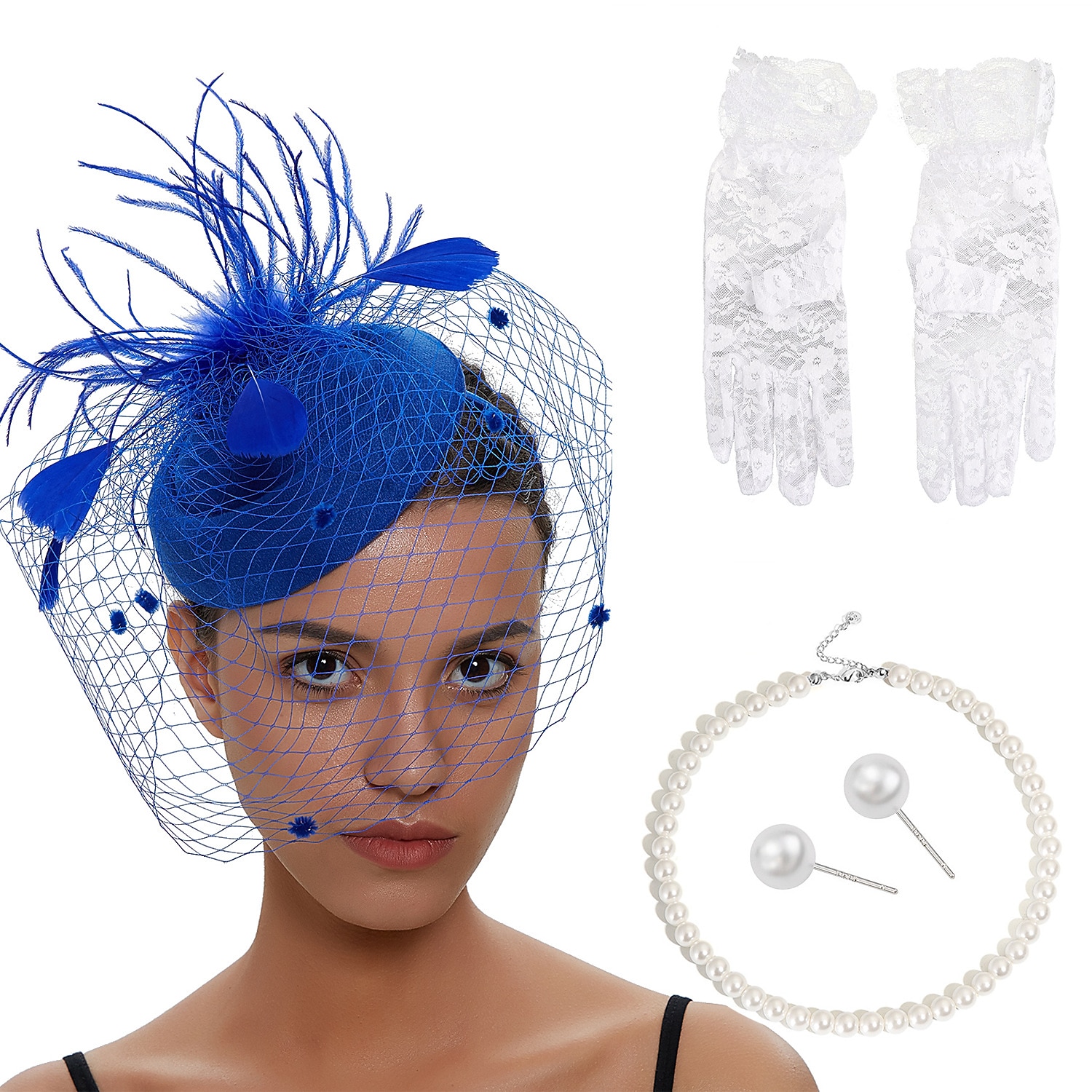 Elegant Headpiece Fascinator Hat Fascinator Fancy Dress Women's Masquerade Party / Evening Bachelorette Party Adults' Gloves Earrings Necklace 2026 - $24.99 –P2