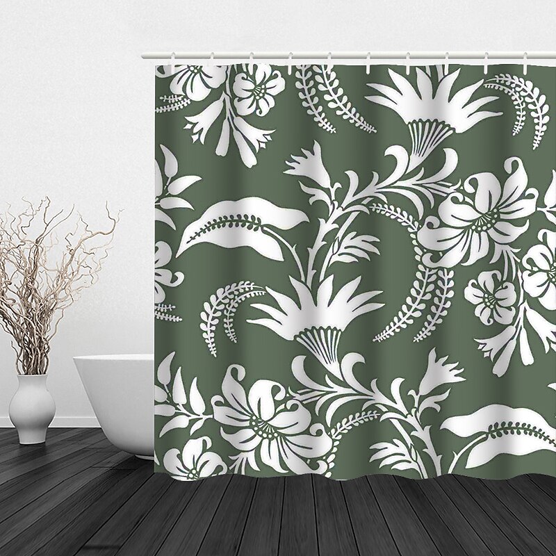 Sage Green Shower Curtain with Hooks Waterproof 180cm*180cm(70"*70")for Bathroom Liner Bath Decor Textured Fabric Shower Curtain Sets Machine Washable 2025 - $22.99 –P6