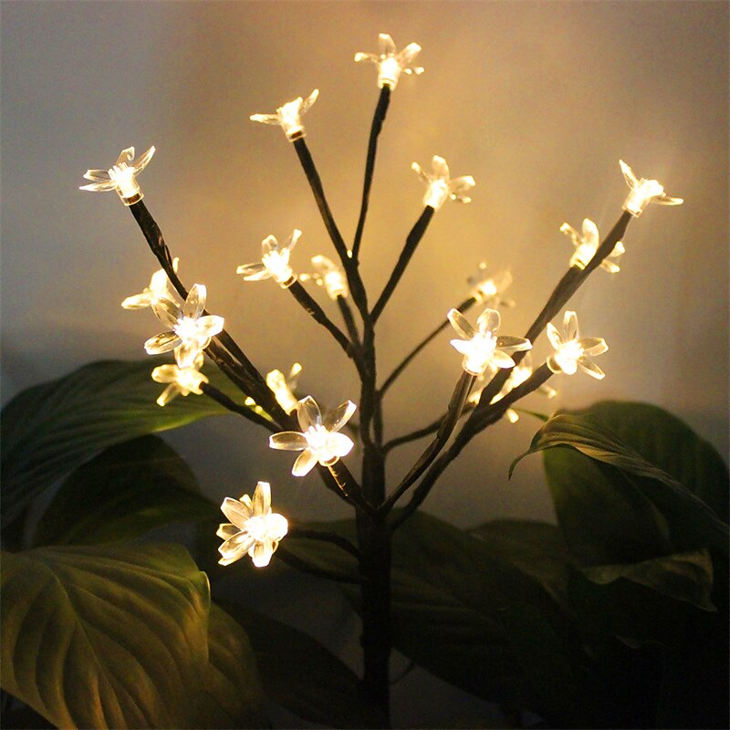 2 pezzi di luce solare per esterni a forma di fiore di ciliegio, colore bianco caldo, luce multicolore del 2026 a $53.99 –P15
