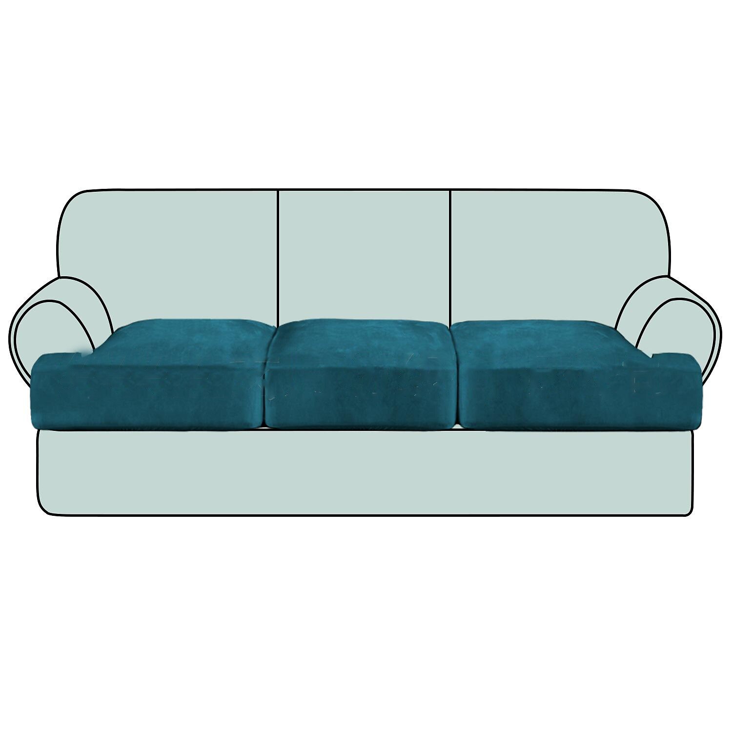 Housse de siège de canapé extensible canapé t coussin de siège housse de coussin élastique canapé fauteuil causeuse 3 places gris uni solide doux durable lavable de 2025 ? $17.49 –P4