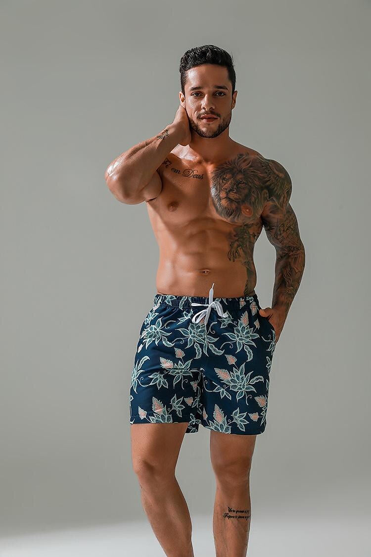 Homme Short de bain Short de Bain Natation Séchage rapide Poids Léger Short de bain Maillot de bain Avec poches Doublure en maille Cordon Natation Surf Plage Sports nautiques Imprimé Eté de 2025 ? $21.99 –P3