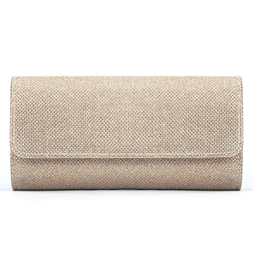 sølvglitter clutch-veske for kvinner – elegant kveldsveske med kjedestropp for bryllup, fester og formelle arrangementer 2025 - $19.99 –P4