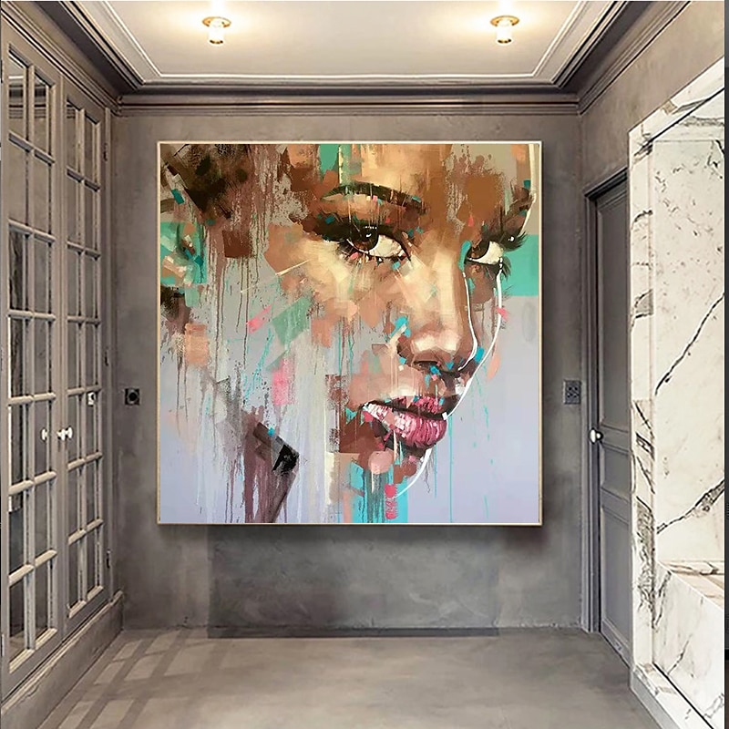 Hang-Painted öljymaalaus Maalattu Neliö Abstrakti Ihmiset Nykyaikainen Moderni Ilman Inner Frame  (ei kehystä) 2025 - $97.99 –P5
