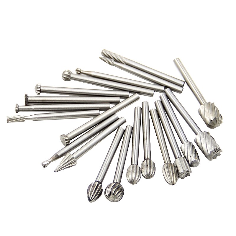 20 PC Set Of 3mm Electric Grinding High Speed Steel Woodworking Small Rotary File Engraving DIY Grinding Head Milling Cutter Set Accessories 2025 - $18.99 –P7