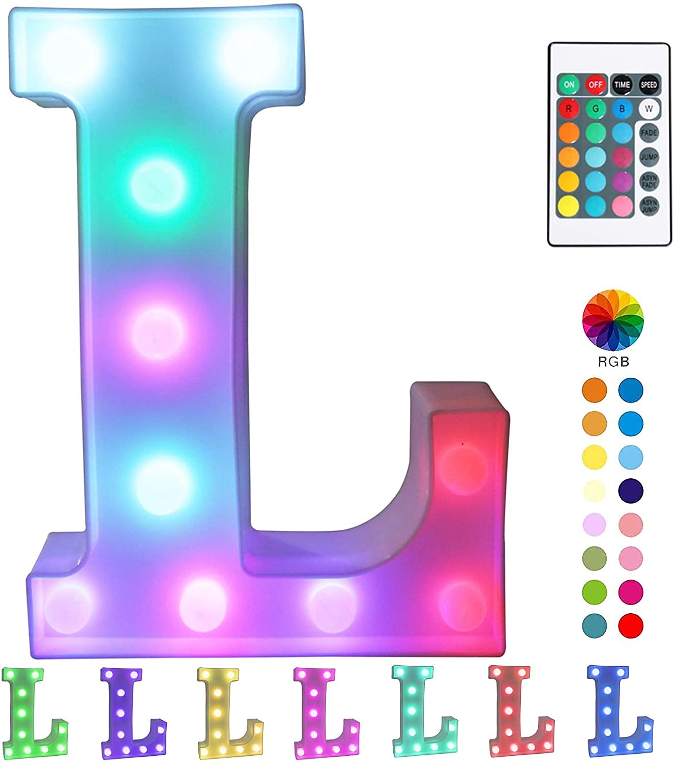 LED lettre lumières signe 26 lettres alphabet avec télécommande allumer des lettres signe coloré pour veilleuse mariage/fête d'anniversaire alimenté par batterie lampe de noël bar à la maison de 2025 ? $14.49 –P8
