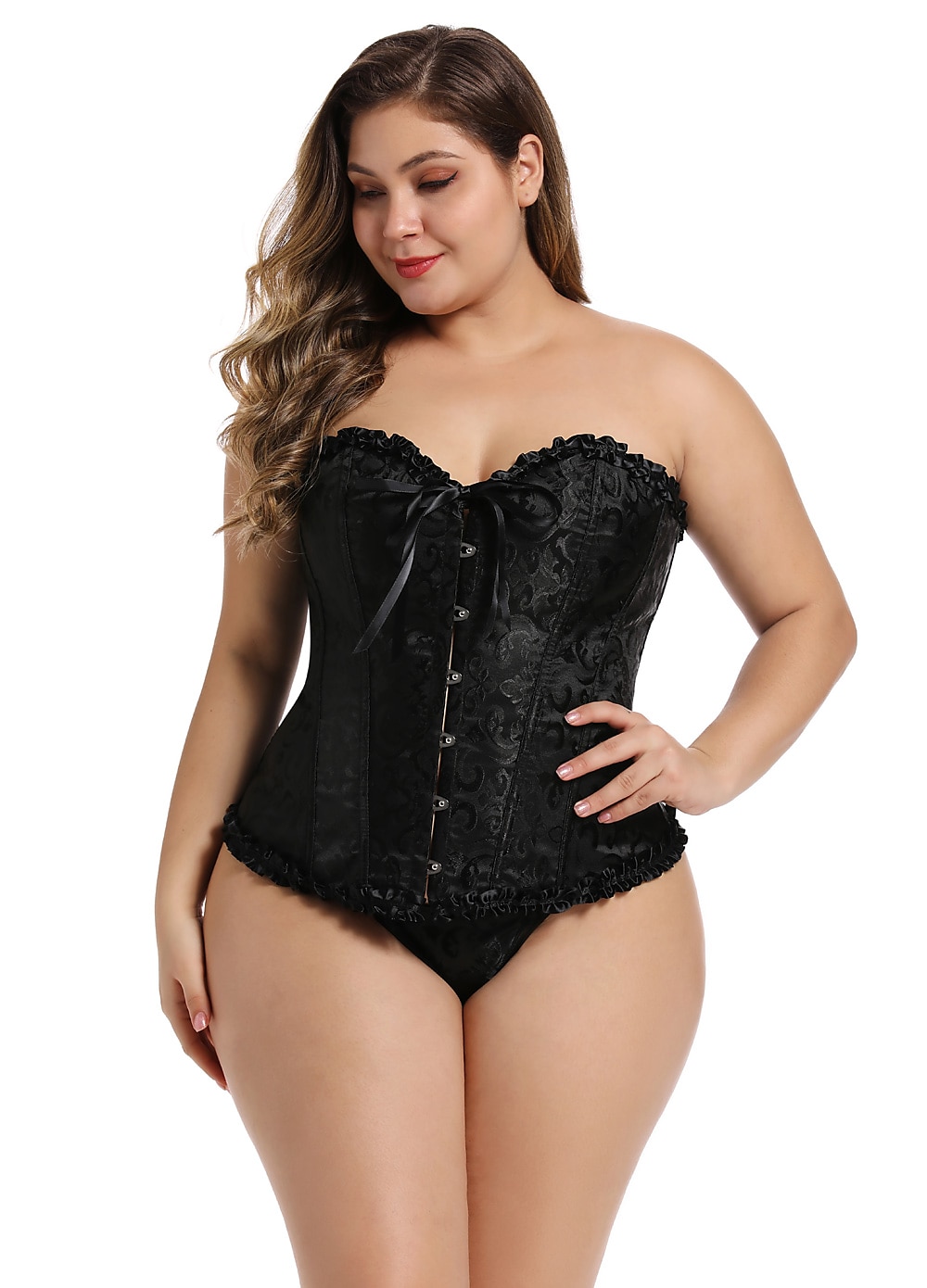 Rococo Overbuste korset Gemaskerd Bal Hoog korset Cosplay Grote maten Dames Buikcontrole Push-up Jacquard Grote maten Maskerade Feest Carnaval van Venetië Volwassenen Korset 2025 - $27.99 –P6