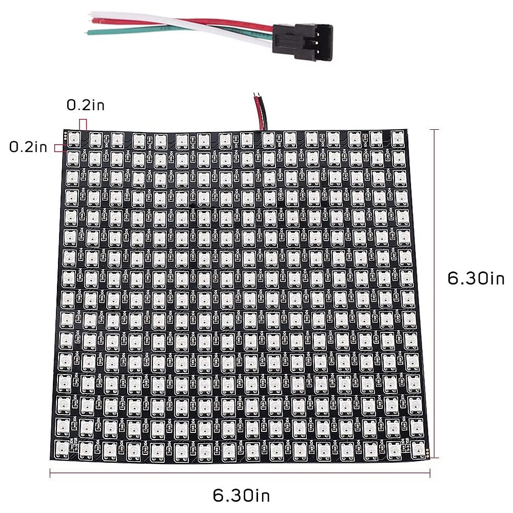 ws2812b rgbic 5050smd led matrix panel 256 pixlar individuellt adresserbar programmerbar digital led display matris panel flexibel fpcb för arduino hallon bild video text dc5v 2025 - $13.99 –P1