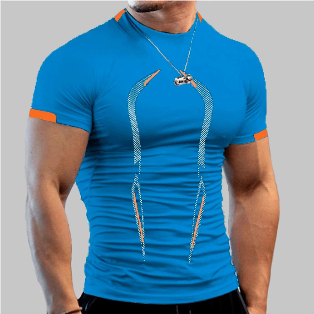Men's Compression Shirt Running Shirt Short Sleeve Tee Tshirt Athletic Athleisure Summer Breathable Moisture Wicking Soft Fitness Running Walking Sportswear Activewear Solid Colored Dark Grey Black 2025 - $12.99 –P13